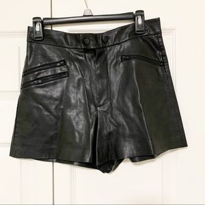 Zara Faux Leather High Waisted Shorts Size Small